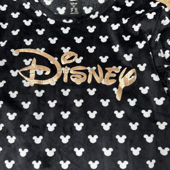 Disney Black Mickey Mouse Head Print Long Sleeve Top‎ Medium - Picture 2 of 7